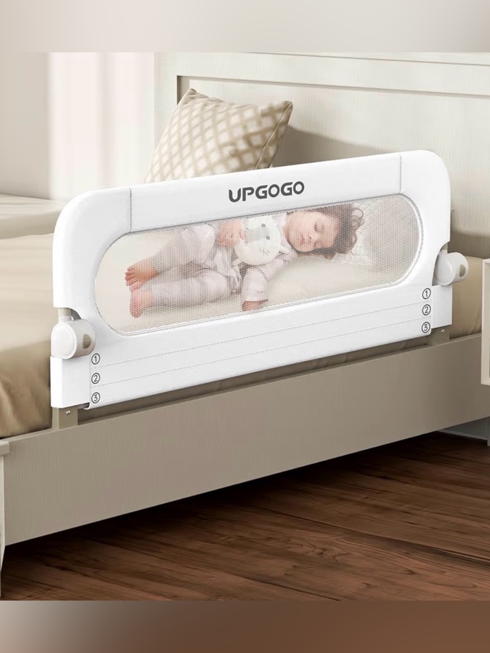 UPGOGO | NWOT Folding Bed Rail for Toddlers,(White,43"x23.6")